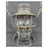 Dressel PRR Keystone Railroad Lantern, with Clear Etched PRR Keystone Globe, 9'h
