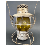 Handlan NYCS Railroad Lantern, with Unmarked Yellow Globe, 9.5'h