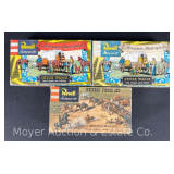 (2) Revell Chuck Wagon Kits with Western Figure Set, with Original Boxes