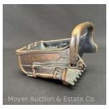 Bucyrus Erie Bronze Tone Metal Steam Shovel Ashtray/Paperweight, 5'w