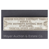 Wabash Railroad Equipment Trust Cast Iron Plaque, 17'x5'