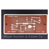 Railroad Brake Cylinder Diagram Plaque, Steel,  7.5'x16'