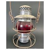 Adlake Belt Ry. Railroad Lantern, with Red Unmarked Globe, 9.5'h