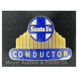 Santa Fe Railroad Conductor Badge, 2.25'h