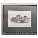 Michael Kopach 'Nickel Plate Caboose 1047 at Bellevue' Print, Artist Signed & 75/400, Framed 16'x20'