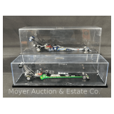 (2) Top Fuel Die-Cast Dragsters, in Action Display Cases