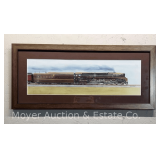 Gil Reid Print of Pennsylvania Railroad Locomotive, Framed 13'x29'