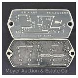 (2) Cast Iron Railroad Brake Cylinder Diagram Plaques, 5'x11'