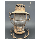 Handlan Railroad Lantern (Painted), with MoPac Clear Etched Globe, 9.5'h
