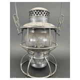 Adlake CUT Railroad Lantern, with Unmarked Clear Globe, 9.5'h