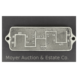 Cast Iron Railroad Brake Cylinder Diagram Plaque, 5.5'x16'