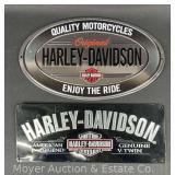 (2) Harley-Davidson Tin Signs, 18'w