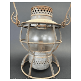 Dressel PRR Keystone Railroad Lantern, with Clear Etched PRR Keystone Globe, 9'h