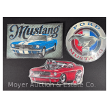 (3) New Ford Mustang Tin Signs, 12'-16'w