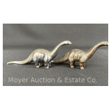 Vintage Lead Brontosaurus Dinosaur Figures/Paperweights, Possibly Sinclair, 6'w