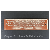 Southern Railway Equipment Trust Plaque, Aluminum, 4.5'x17.5'