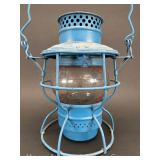 Adams & Westlake B&ORR Railroad Lantern with Etched B&O Clear Globe (Painted), 9'h, Missing Burner