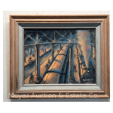 'Afternoon Shadows' by John Schweikhard Oil on Board, Artist Signed, Framed 16'x19'