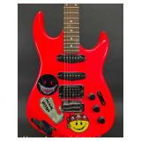 MX-Z Orange Strat Copy Electric Guitar, See Photos for Cracking Near Neck
