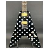 Polka Dot Flying V Style Electric Guitar