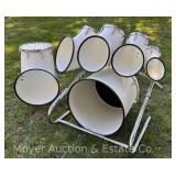 6 Piece North Drum Set, Appears Refinished
