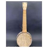 Banjolele, Missing Tuning Pegs, Signed "The Lumberjacks" Inside