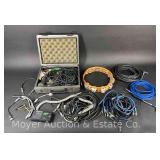 Sony Microphone, Asst. Cords, Tambourines, Etc.