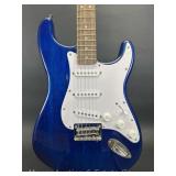 Squire Stratocaster Electric Guitar, Blue, See Photos for Chip to Front