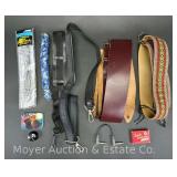Group of Guitar Straps and Music Accessories