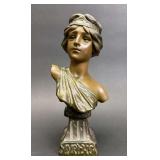 Bronze Bust of Lady, Myrtho, 8.5"h