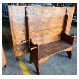 Primitive Farmhouse Table/Bench, Plank Top, 2 Pieces, Shelf/Bench Base, 42”x69” Top (2 Boards)