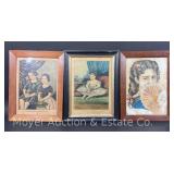 (3) Framed Currier and Ives Prints, 16.5"x13"