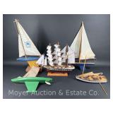 Group of Sailboat and Ship Models, 13"-27"h