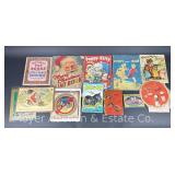 Group of Vintage Children's Books and Paper