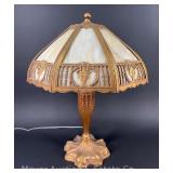 Slag Glass Panel Table Lamp, 24"h