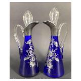 Pair of Matching Cruets, with Stoppers, 9.5"h