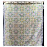 Vintage Star Quilt, Machine Stitched, Lace Edge, 84"x94"
