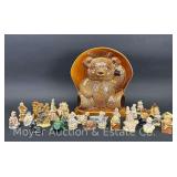 Group of Wade Miniatures with Large Wade Bear Collectible, 1.25”-7.5”h