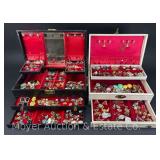 (2) Jewelry Boxes with Costume Jewelry Contents