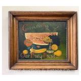 "Give us This Day Our Daily Bread" Oil on Board Still Life, Artist Signed, Framed 20"x24"