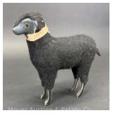 Felt Sheep, Wood Legs and Face, Antique, 5.5"h