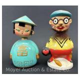 (2) Vintage Bobblehead/Coin Banks, Ceramic, 7"h