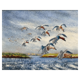 "Mallard" Enamel on Copper, Artist Signed, Framed 10.5"x12.5"
