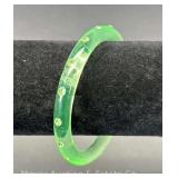 Lucite Bangle Bracelet, with Rhinestones, Glows Under Blacklight