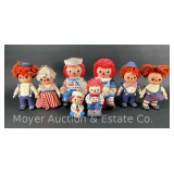 Group of Raggedy Ann and Andy Coin Banks, 5"-10.5"h
