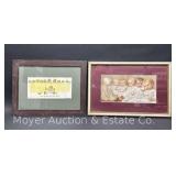 Group of Early Framed Advertising, 12.5'x16' and 12'x18'