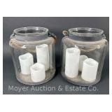 (2) Lanterns with Electric Candles, 10'h