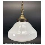 Ceiling Fixture with Milk Glass Shade, 11.5"w