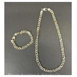 Sterling Silver Necklace and Bracelet, 2.03tr.oz.