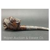 Red Point Old Briar Carved Wood Jaguar Tobacco Pipe
